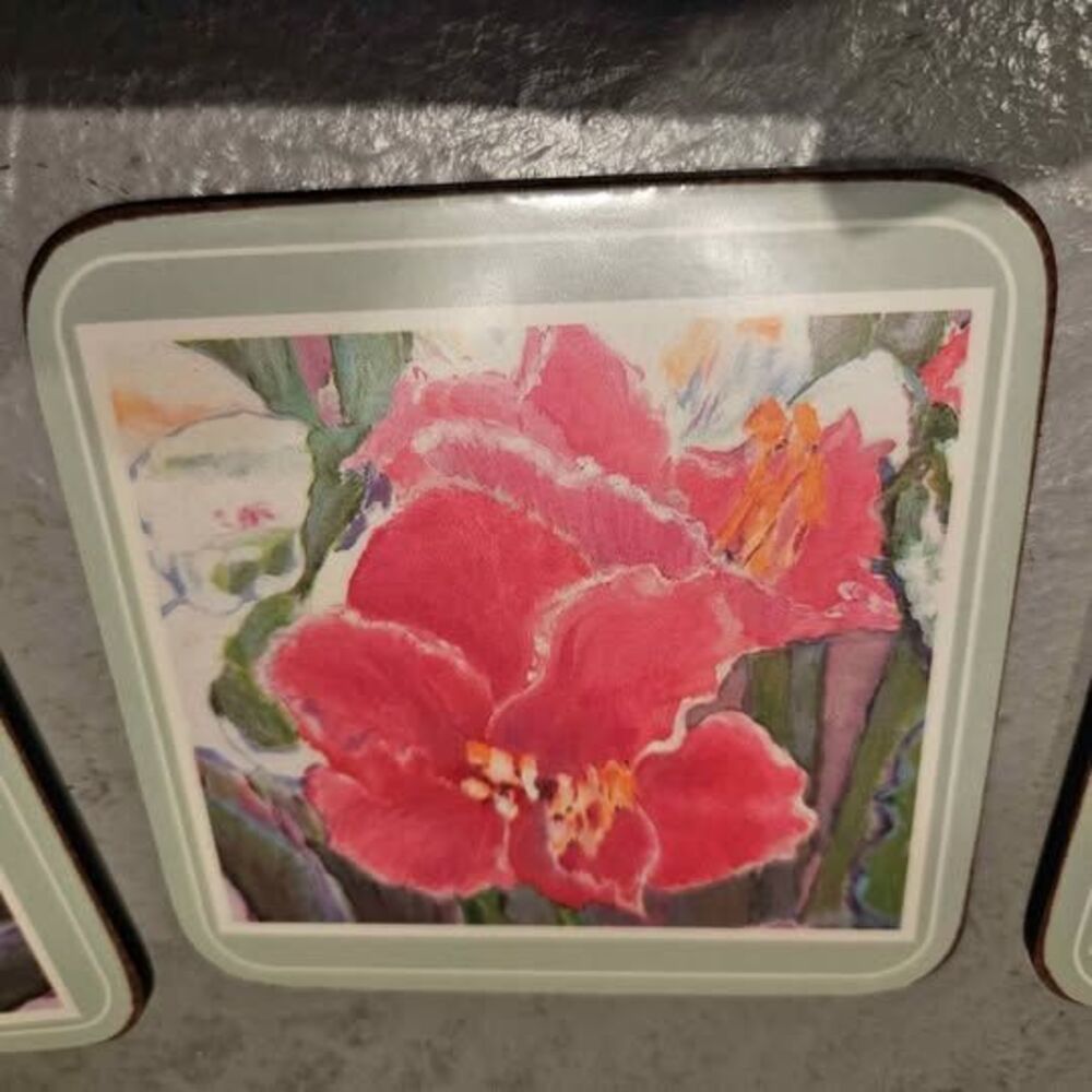 Pimpernel England 1988 Deluxe Edwn Floral Coasters In Box set of 6
